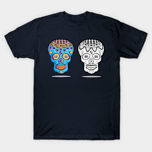 Set of Mexican sugar skulls with mustache T-Shirt